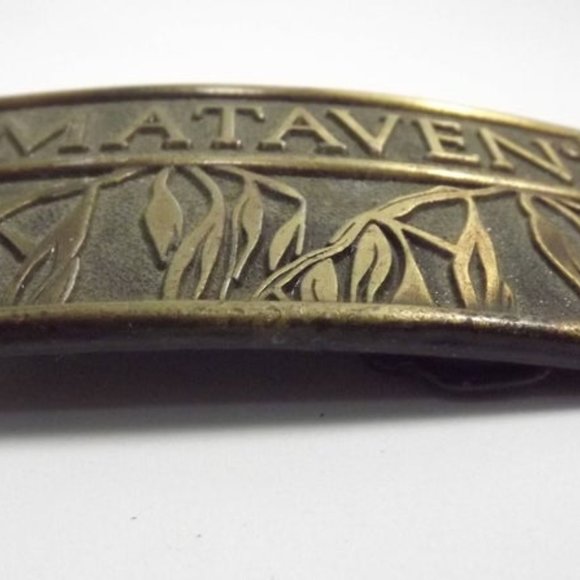 Vintage Brass Mataven Herbicide Belt Buckle - Picture 2 of 6